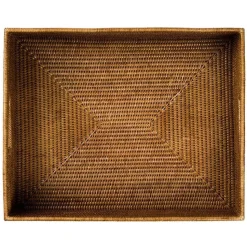 Rattan Rectangular Deep Tray in Dark Natural - 1 Each