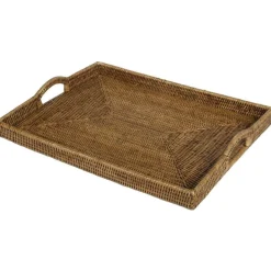 Rattan Rectangular Tray in Dark Natural - 1 Each