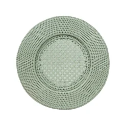 Rattan Round Charger Plate in Green - 1 Charger Plate
