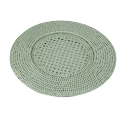 Rattan Round Charger Plate in Green - 1 Charger Plate