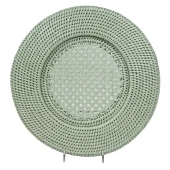 Rattan Round Charger Plate in Green - 1 Charger Plate