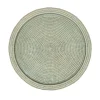 Rattan Round Cheese Tray with Glass insert in Green - 17" Dia. x 1"H