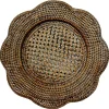 Rattan Scalloped Round Charger Plate in Natural - 1 Charger Plate
