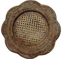 Rattan Scalloped Round Charger Plate in Natural - 1 Charger Plate