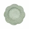 Rattan Scalloped Round Charger Plate in Green - 1 Charger Plate