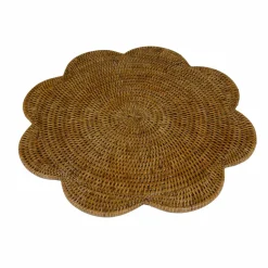 Rattan Scalloped Round Placemat in Natural - 1 Placemat