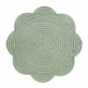 Rattan Scalloped Round Placemat in Green - 1 Placemat