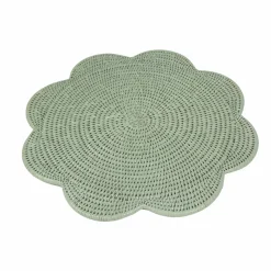Rattan Scalloped Round Placemat in Green - 1 Placemat