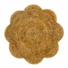 Rattan Scalloped Round Placemat in Honey - 1 Placemat