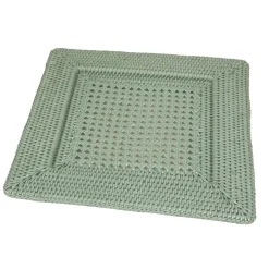 Rattan Square Charger Plate in Green - 1 Charger Plate