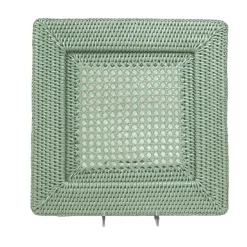 Rattan Square Charger Plate in Green - 1 Charger Plate