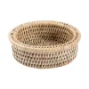 Rattan Wine Bottle Coaster in White Natural - 1 Each