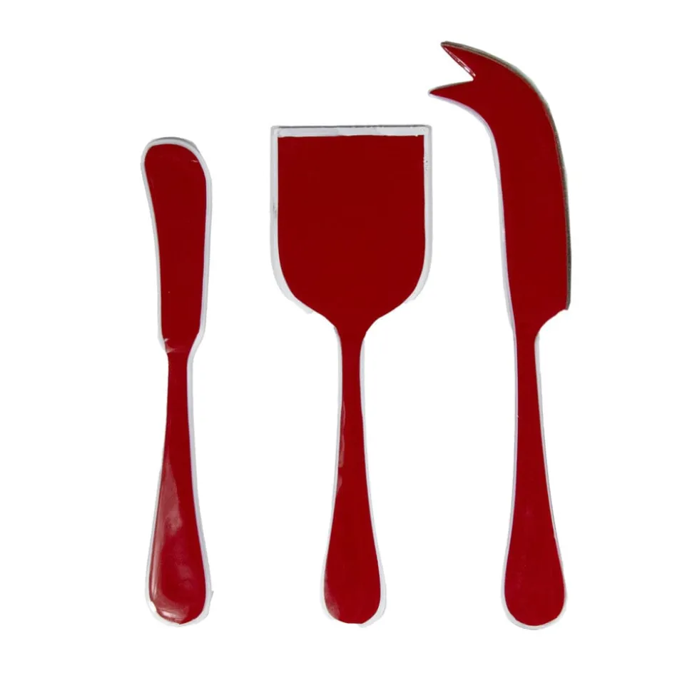 Red & White Cheese Tool Set