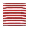 Red and White Stripe Square Paper Salad & Dessert Plates - 8 Per Package