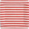 Red and White Stripe Square Paper Dinner Plates - 8 Per Package