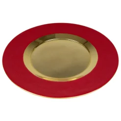 Red Plate Charger with Gold Interior
