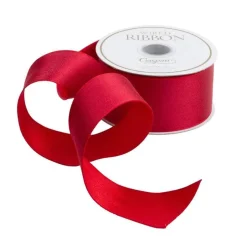 Red Reversible Wired Ribbon - 6 Yard Spool