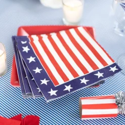 Red, White & Blue Paper Cocktail Napkins - 20 Per Package