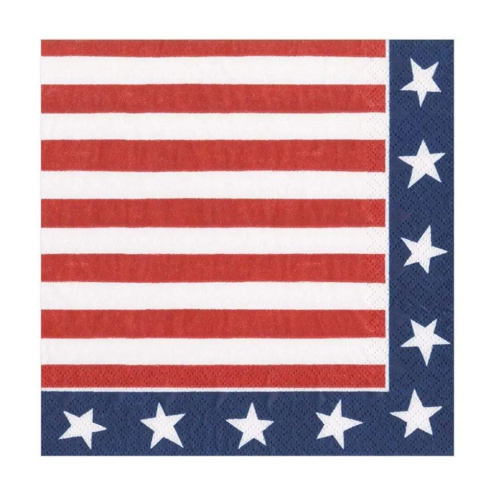 Red, White & Blue Paper Luncheon Napkins - 20 Per Package