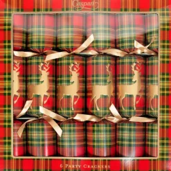 Reindeer Tartan Celebration Crackers - includes 6 Celebration Crackers