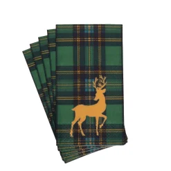 Reindeer Tartan Green Guest Towels - includes 15 Guest Towels