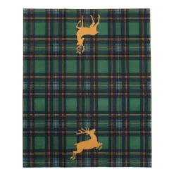 Reindeer Tartan Green Guest Towels - includes 15 Guest Towels