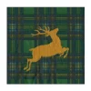 Reindeer Tartan Green Luncheon Napkins - includes 20 Luncheon Napkins