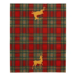Reindeer Tartan Red Guest Towels - includes 15 Guest Towels