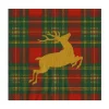 Reindeer Tartan Red Luncheon Napkins - includes 20 Luncheon Napkins
