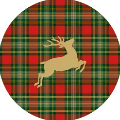 Reindeer Tartan Red Paper Placemats - includes 12 Paper Placemats