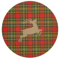 Reindeer Tartan Red Paper Placemats - includes 12 Paper Placemats