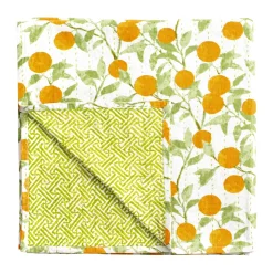 Reversible Kantha Table Cover in Orange Grove - 1 Each
