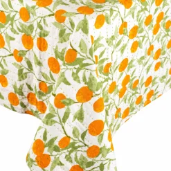Reversible Kantha Table Cover in Orange Grove - 1 Each