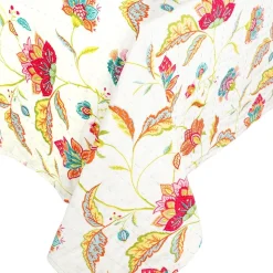 Reversible Kantha Table Cover in Passage to India & Green Fretwork - 1 Each