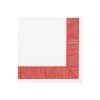Ribbon Border Paper Cocktail Napkins in Red - 20 Per Package