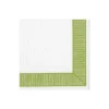 Ribbon Border Paper Cocktail Napkins in Green - 20 Per Package