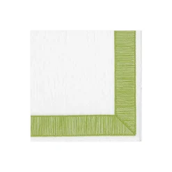 Ribbon Border Paper Cocktail Napkins in Green - 20 Per Package