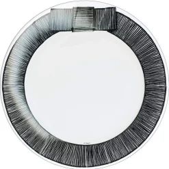 Ribbon Border Paper Dinner Plates in Black - 8 Per Package