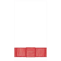 Ribbon Border Paper Guest Towel Napkins in Red - 15 Per Package
