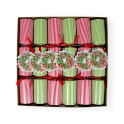 Ribbon Stripe Wreath Christmas Cracker - 6 per Box