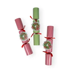 Ribbon Stripe Wreath Christmas Cracker - 6 per Box