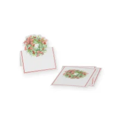 Ribbon Stripe Wreath Die-Cut Place Cards - 8 Per Package