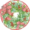 Ribbon Stripe Wreath Hardback Placemat - 1 count