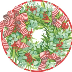 Ribbon Stripe Wreath Hardback Placemat - 1 count