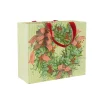 Ribbon Stripe Wreath Large Gift Bag - 1 Each