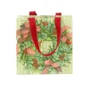 Ribbon Stripe Wreath Small Square Gift Bag - 1 Each