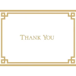 Rive Gauche Gold And White-Foil Thank You Notes - 8 Note Cards And Envelopes