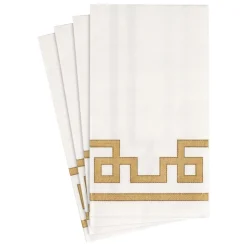 Rive Gauche Paper Guest Towel Napkins in Gold & White - 15 Per Package