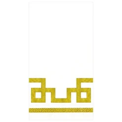 Rive Gauche Paper Guest Towel Napkins in Gold & White - 15 Per Package