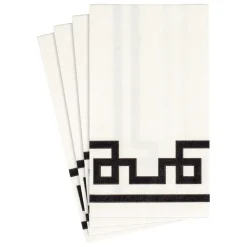 Rive Gauche Paper Guest Towel Napkins in Black & White - 15 Per Package
